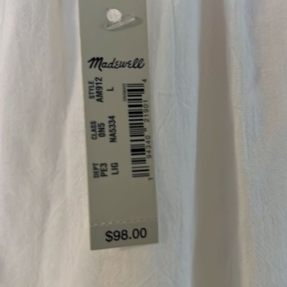 Madewell white cotton maxi coverup NWT size large - Picture 4 of 5